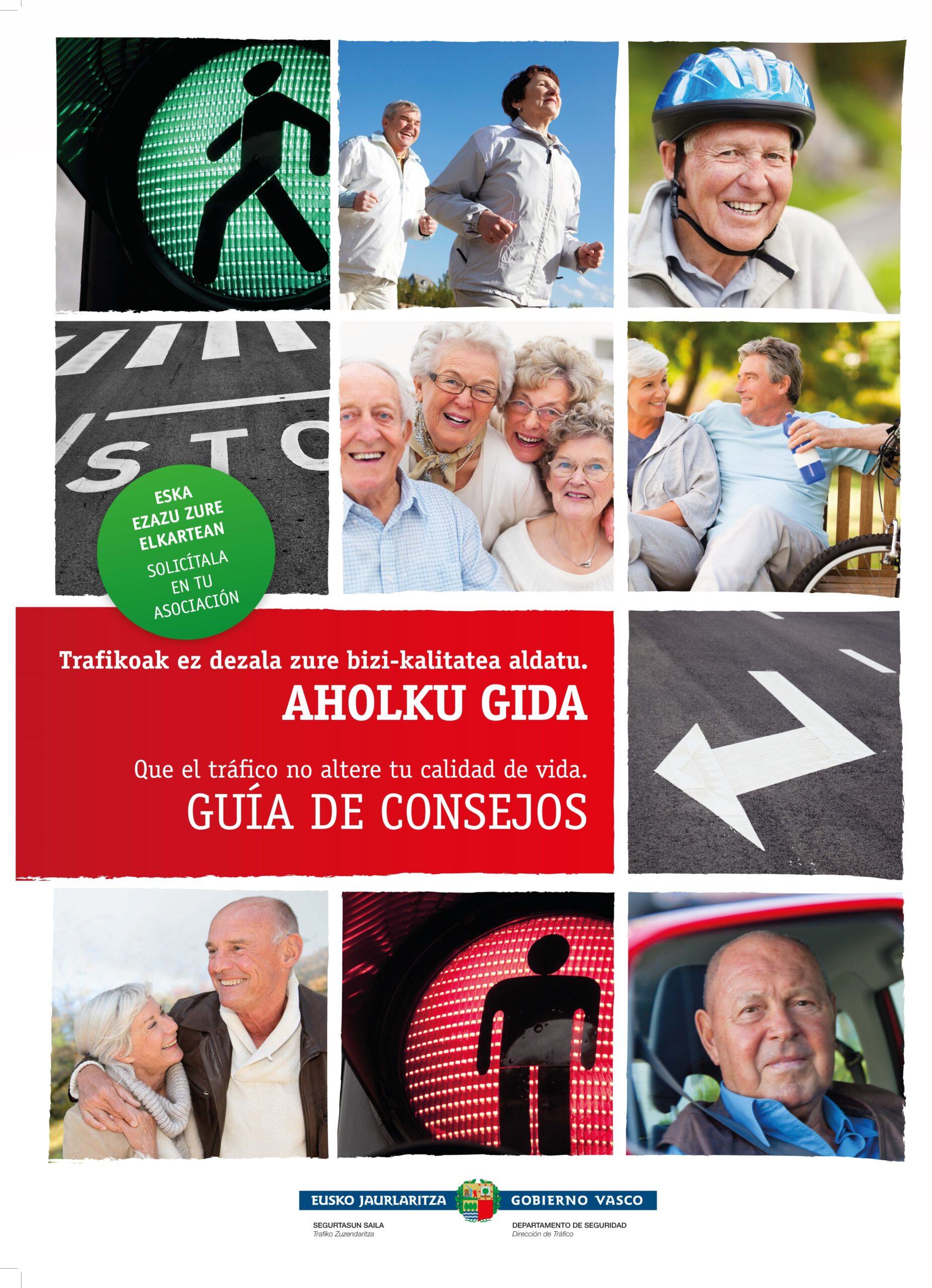 Portada de la guía de consejos de tráfico de la campaña de concienciación vial en el País Vasco