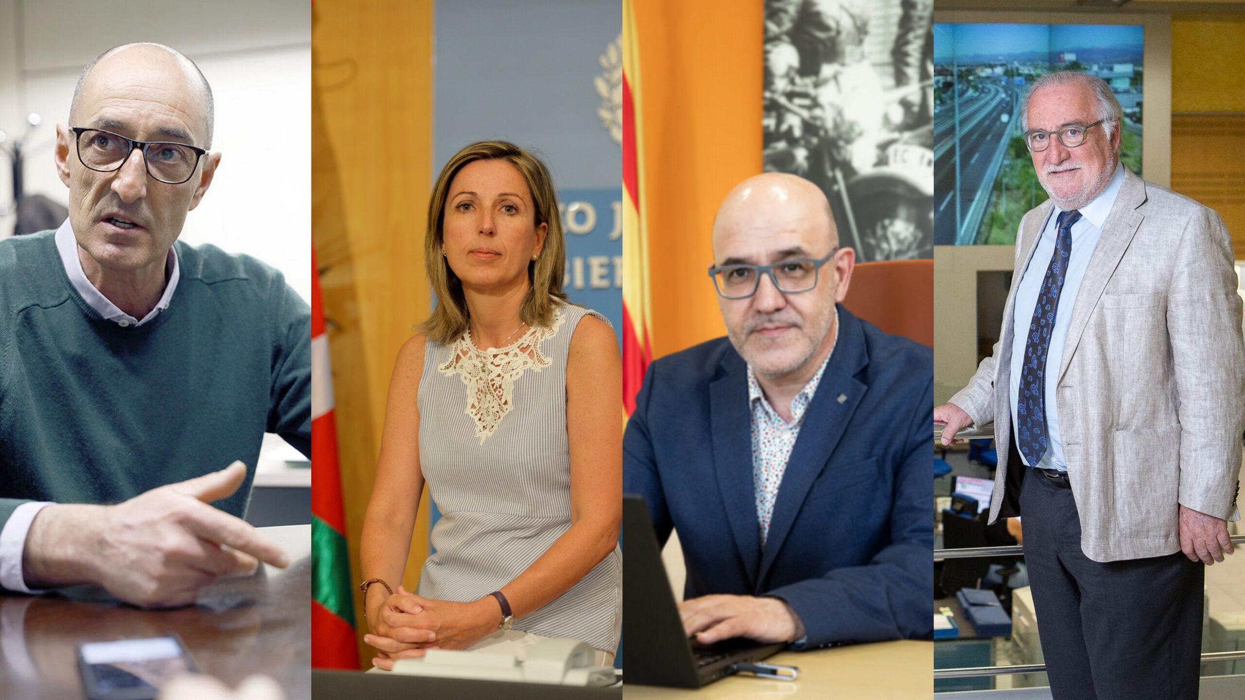 Composición con los cuatro directores de Tráfico en un debate sobre la Ley de Seguridad Vial.